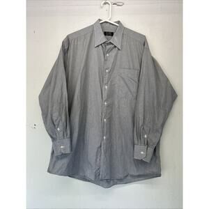 Vintage Men’s Gitman Bros Dress Shirt Size 16.5-33 Black White Check Spread L